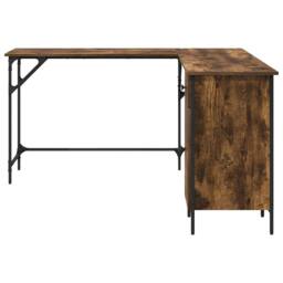 Berkfield Home Decorative Desk Smoked Oak 141x141x75 cm Engineered Wood in Brown - Size: 141 x 141 x 75 cm - thumbnail 6