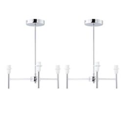 First Choice Lighting Set of 2 Brea - Chrome 3 Arm Semi Flush Fittings Only in Silver