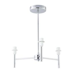 First Choice Lighting Set of 2 Brea - Chrome 3 Arm Semi Flush Fittings Only in Silver - thumbnail 3