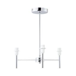 First Choice Lighting Set of 2 Brea - Chrome 3 Arm Semi Flush Fittings Only in Silver - thumbnail 2