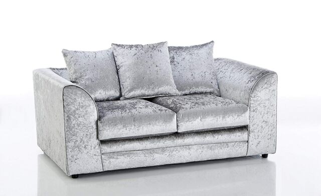 Snugg Furniture UK Limited Aurora Crushed Velvet 2 Seater Sofa in Silver - image 1