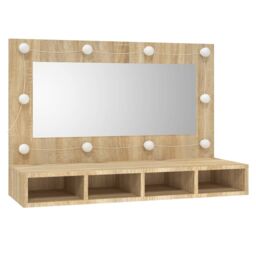 Berkfield Home Mirror Cabinet with LED Sonoma Oak 90x31.5x62 cm in Brown - thumbnail 3