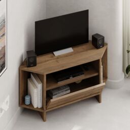 Decortie Viva' Modern Corner TV Unit for 34 Inches TVs in Dark Brown - Size: 1 Pack - thumbnail 4
