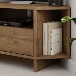 Decortie Viva' Modern Corner TV Unit for 34 Inches TVs in Dark Brown - Size: 1 Pack - thumbnail 3