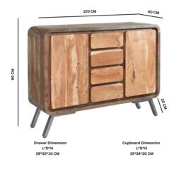 IH Design Daizha Metal & Wood Sideboard in Brown - thumbnail 5