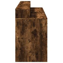 Berkfield Home Soft Desk with LED Lights Smoked Oak 160x55x91 cm Engineered Wood in Brown - Size: 160 x 55 x 91 cm - thumbnail 7