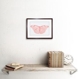 "Artery8 Wall Art Print Living Coral Butterfly Art Black Framed 9x7 inch in Brown - Size: W7"" x H9""" - thumbnail 2