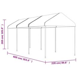 Berkfield Home Gazebo with Roof White 6.69x2.28x2.69 m Polyethylene - thumbnail 5
