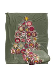 JQ Licensing Lc Christmas Tree Ornaments Silky Touch Super Soft Throw Blanket 152 X 127 cm in White - thumbnail 2