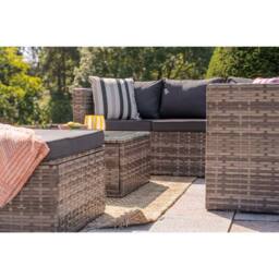 Furniture Maxi Vancouver 6 Seater Modular Rattan Sofa Set With Rain Cover in Grey - thumbnail 8