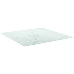 Berkfield Home Table Top White 70x70 cm 6 mm Tempered Glass with Marble Design - thumbnail 1