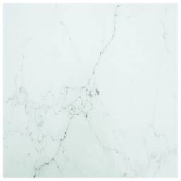 Berkfield Home Table Top White 70x70 cm 6 mm Tempered Glass with Marble Design - thumbnail 2