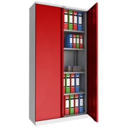 Phoenix Safe Company Steel Storage Cupboard in Grey & Red with Key Lock, SCL1891GRK - Size: 180 cm x 100 cm - thumbnail 2