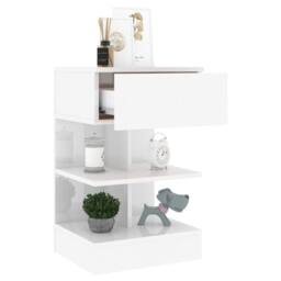 Berkfield Home Bedside Cabinets 2 pcs High Gloss White 40x35x65 cm - Size: 40 x 35 x 65 cm - thumbnail 4