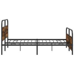 Berkfield Home Metal Bed Frame without Mattress Smoked Oak 183x213 cm in Brown - thumbnail 6