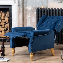 Artemis Home Annapoli Recliner Armchair in Dark Blue - thumbnail 3