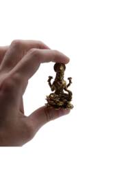 KDMD Brass Miniature Goddess Laxmi - 49mm, 52g, Handcrafted Indian Decor in Bronze - thumbnail 1