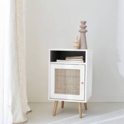 sweeek Scandi-style bedside table with drawer in Off-White - thumbnail 3