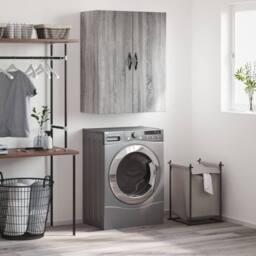 Berkfield Home Wall Mounted Cabinet Grey Sonoma 69.5x34x90 cm Engineered Wood - thumbnail 2