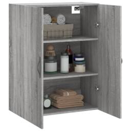 Berkfield Home Wall Mounted Cabinet Grey Sonoma 69.5x34x90 cm Engineered Wood - thumbnail 5