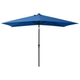 Berkfield Home Parasol with LEDs & Steel Pole Azure Blue 2x3 m - thumbnail 1