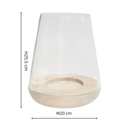 Ivyline Padstow Whitewash Rounded Lantern - H25 cm x 20cm - Matching Candle Holders & Plates Available - Made of premium quality wood - Size: Medium - thumbnail 4