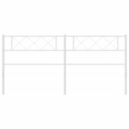 Berkfield Home Metal Headboard White 200 cm - thumbnail 3