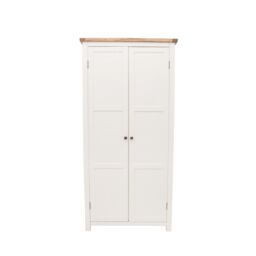 Cabinet Bits Lovere 2 Door Wardrobe Brass Knob in Off-White