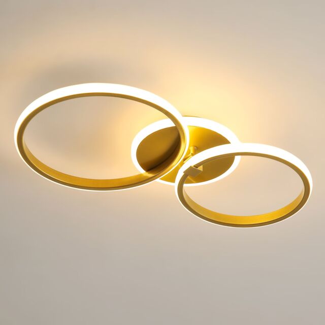 Pheashine Elegant Round LED Ceiling Light Gold 56x31x9.5CM - Size: 56x31x9.5 cm - image 1