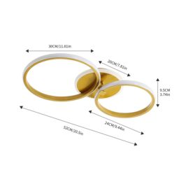 Pheashine Elegant Round LED Ceiling Light Gold 56x31x9.5CM - Size: 56x31x9.5 cm - thumbnail 3