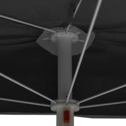 Berkfield Home Durable Garden Half Parasol with Pole 180x90 cm Anthracite in Charcoal - thumbnail 7