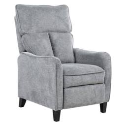 Wyld and Coco Heritage Reclining Armchair Grey Fabric High Back Vintage Style - thumbnail 4