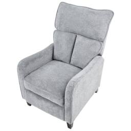 Wyld and Coco Heritage Reclining Armchair Grey Fabric High Back Vintage Style - thumbnail 7