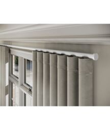 New Edge Blinds 28mm Styleline Gliding Curtain Pole Set with Stud End - White - Size: 470 cm - thumbnail 1