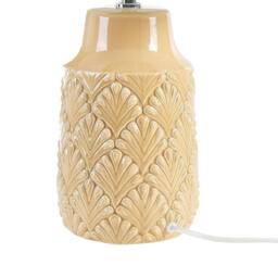 Wyld and Coco Yellow Glossy Ceramic Table Lamp Linen Shade - thumbnail 6
