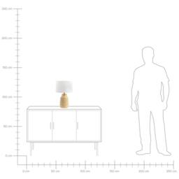 Wyld and Coco Yellow Glossy Ceramic Table Lamp Linen Shade - thumbnail 8