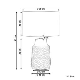 Wyld and Coco Yellow Glossy Ceramic Table Lamp Linen Shade - thumbnail 3