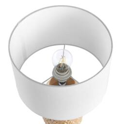 Wyld and Coco Yellow Glossy Ceramic Table Lamp Linen Shade - thumbnail 4