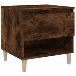 Berkfield Home Elegant Bedside Table Smoked Oak 50x46x50 Engineered Wood in Brown - thumbnail 3