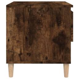 Berkfield Home Elegant Bedside Table Smoked Oak 50x46x50 Engineered Wood in Brown - thumbnail 6