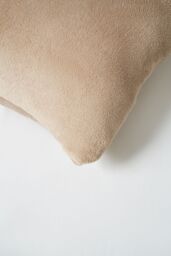 BHS Microfleece Cushion in Beige - Size: 59 cm x 59 cm - thumbnail 3