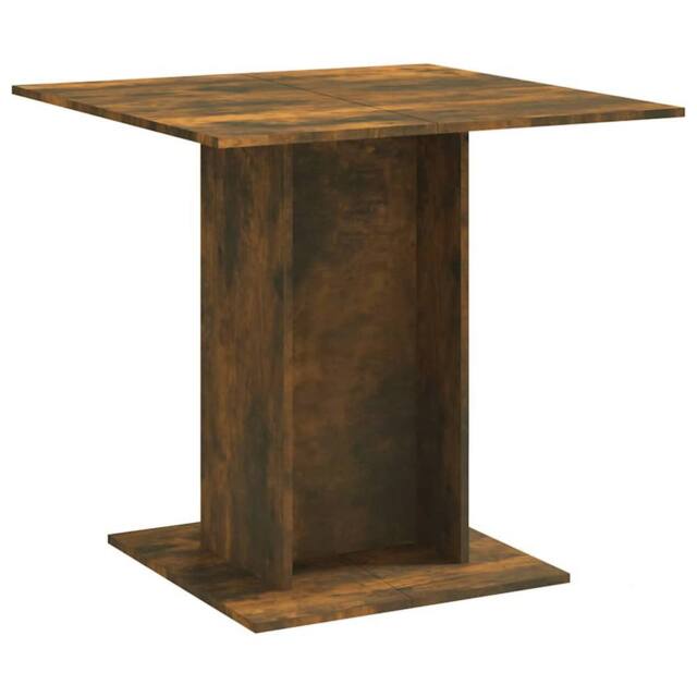 Berkfield Home Dining Table Smoked Oak 80x80x75 cm Engineered Wood in Brown - Size: 80 x 80 x 75 cm - image 1