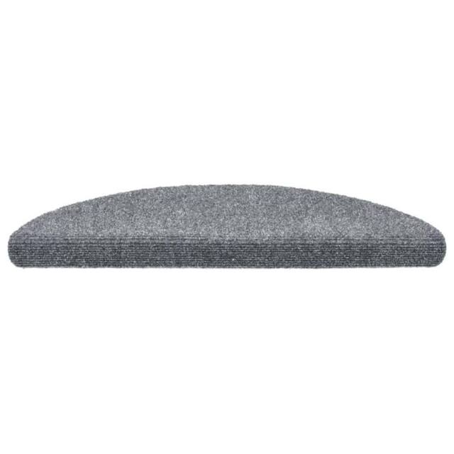Berkfield Home Self-adhesive Stair Mats 5 pcs Light Grey 56x17x3 cm Needle Punch - Size: Medium - image 1