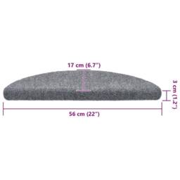 Berkfield Home Self-adhesive Stair Mats 5 pcs Light Grey 56x17x3 cm Needle Punch - Size: Medium - thumbnail 8