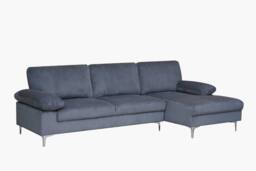 LUXURY LIFE Napoli Jumbo Cord Fabric Right Hand Facing Chaise Sofa in Grey - thumbnail 2