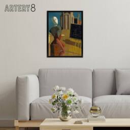 "Artery8 Giorgio De Chirico The Seer Framed Canvas Wall Art Print - Size: W12"" x H16""" - thumbnail 3