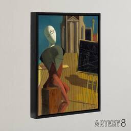 "Artery8 Giorgio De Chirico The Seer Framed Canvas Wall Art Print - Size: W12"" x H16""" - thumbnail 2