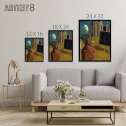 "Artery8 Giorgio De Chirico The Seer Framed Canvas Wall Art Print - Size: W12"" x H16""" - thumbnail 4