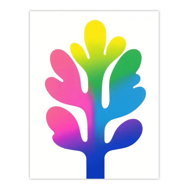 "Artery8 Matisse Style Colourful Tree Modern Plant Lover Wall Art Print - Size: W12"" x H16""" - image 1