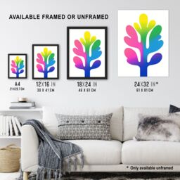 "Artery8 Matisse Style Colourful Tree Modern Plant Lover Wall Art Print - Size: W12"" x H16""" - thumbnail 3